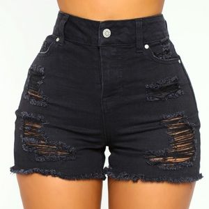 High rise black shorts